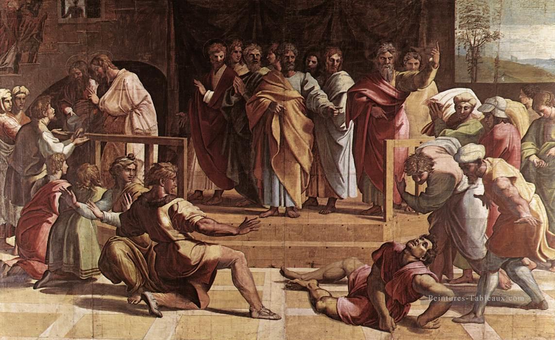 La Mort d’Ananias Renaissance Raphaël Peintures à l'huile
